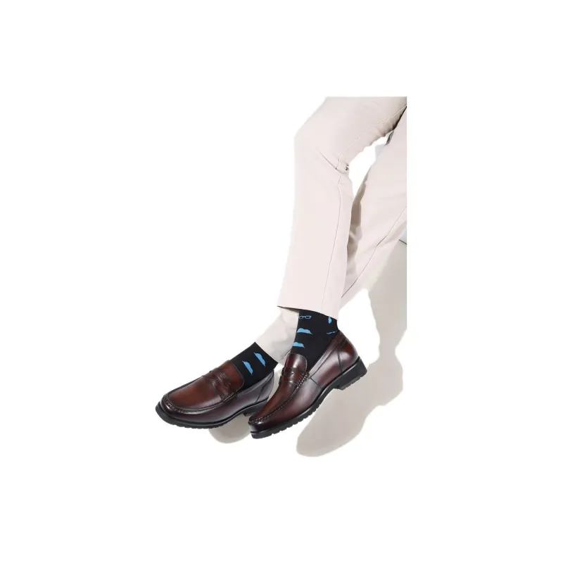 He Jinchang Loafers Men's Red Brown-6