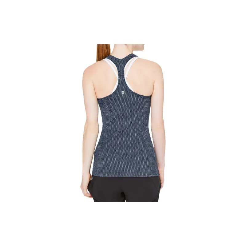Lululemon Cool Racerback Sport Vests Women's Blue Background With White Dots-1