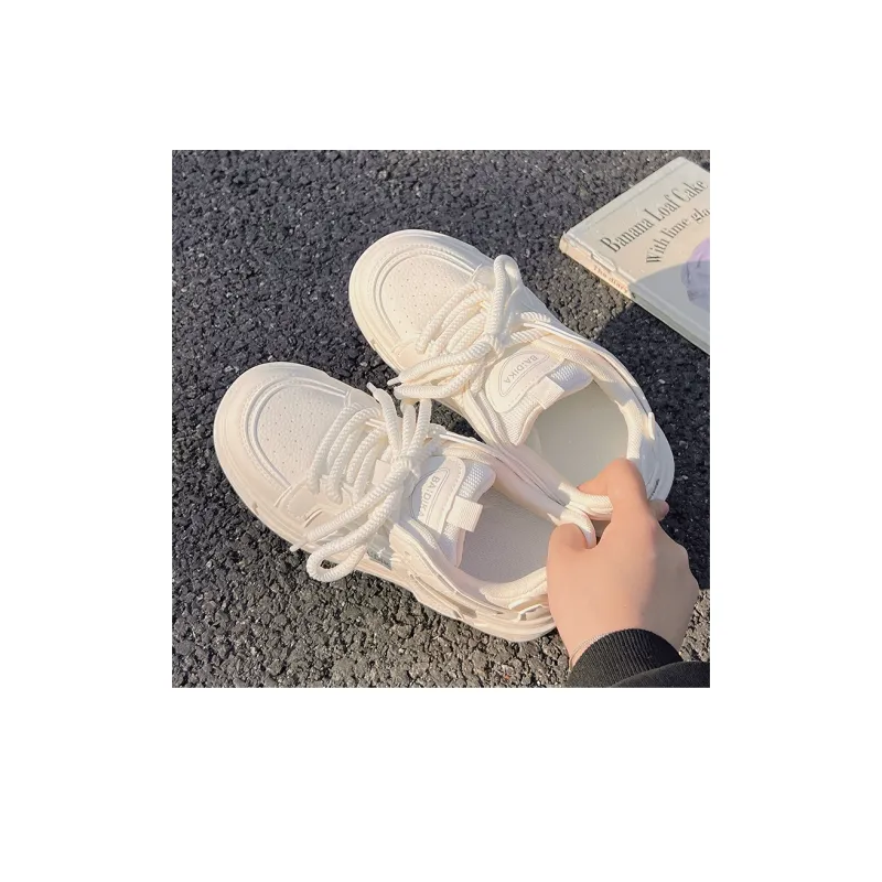 SNXR Water Resistant Lightweight Breathable Support Height Increasing Low Top Skateboard Shoes Women's White-11