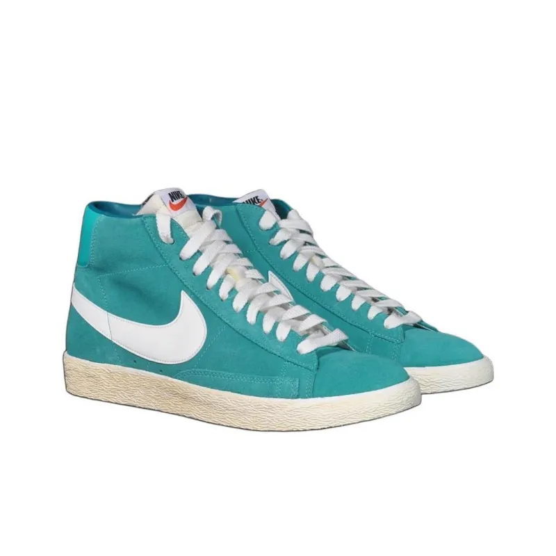 Nike Blazer High Slip-Resistant Water-Resistant And Wear-Resistant Mid-Top Skateboard Shoes Men's Blue-1