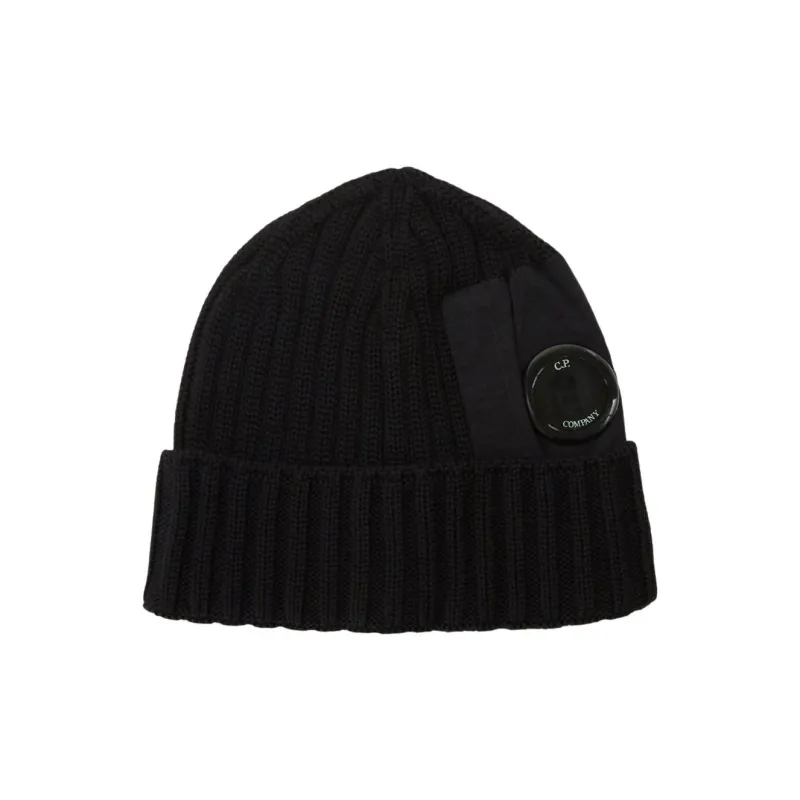 C.P.Company Merino Wool Beanies Unisex Black-0