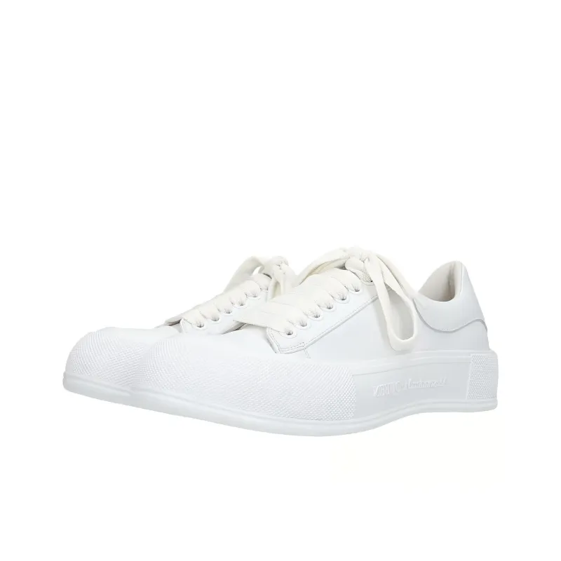 Alexander McQueen Deck SKATE Low Top Stylish Skateboarding Shoes Men's White-3