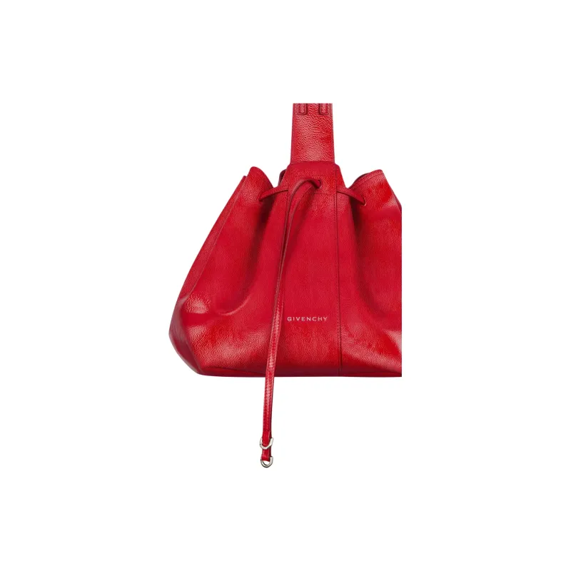 Givenchy Patent Leather With Calfskin Portable Crossbody Bag, Shoulder Bag Medium Size Women's Red-3