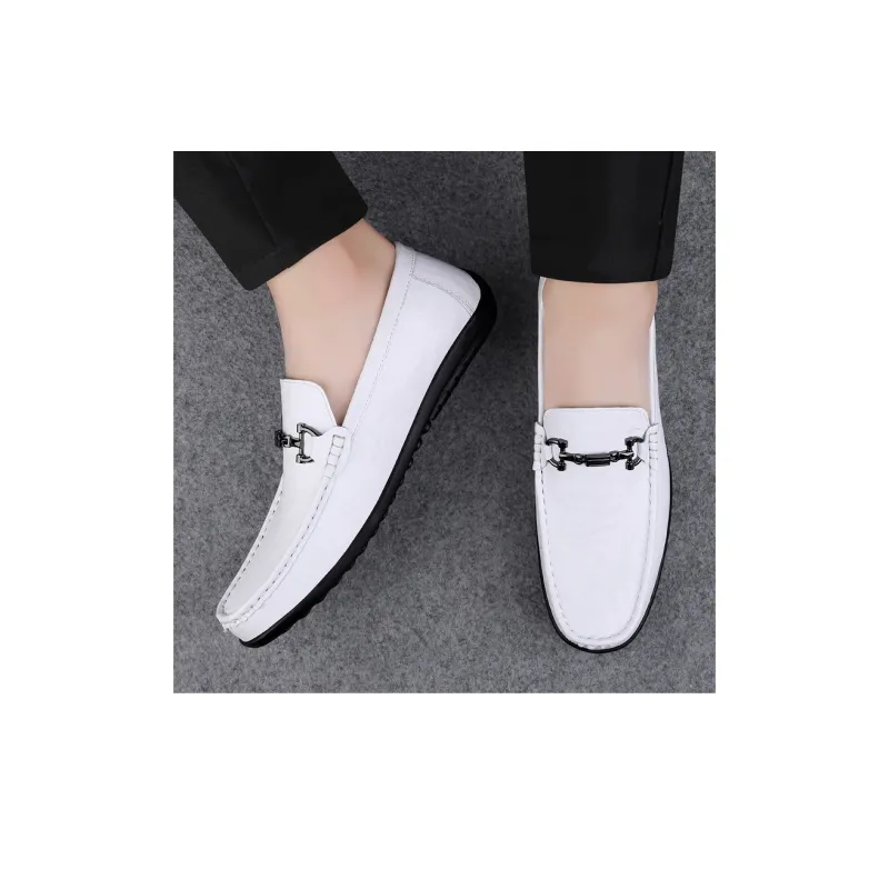 Abango Gommino Loafers Unisex White/Black/Brown-4