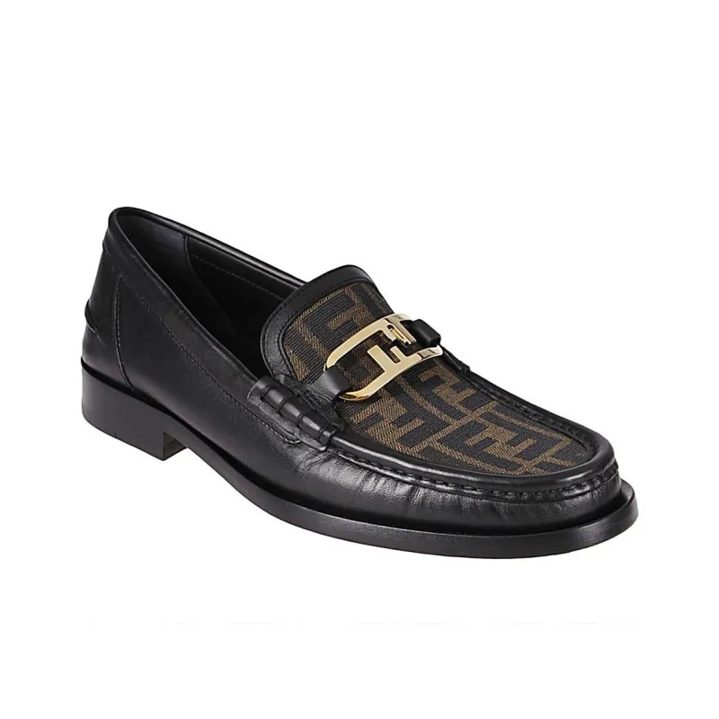 FENDI Ff Logo Pattern Slip On Loafers-2