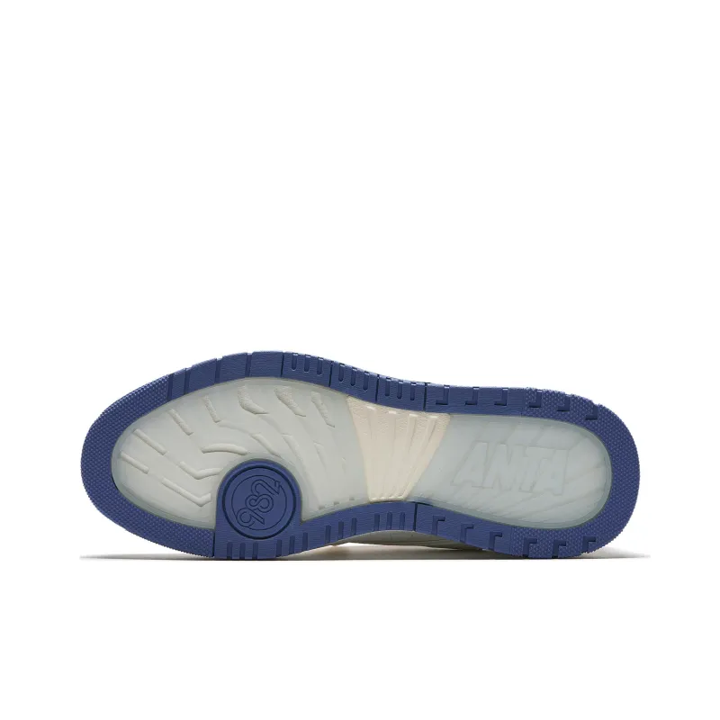 POP MART x Anta Molly Anti Slip Wear Resistant Low Top Skateboard Shoes Men's White Blue-5