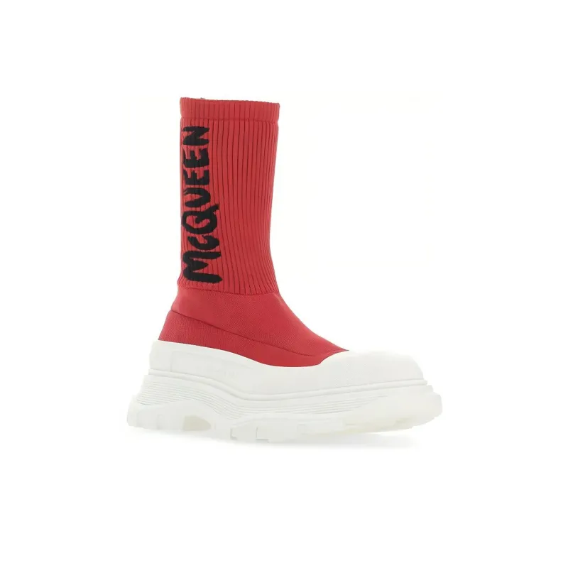 Alexander McQueen Sock-style Logo-print Boots-2