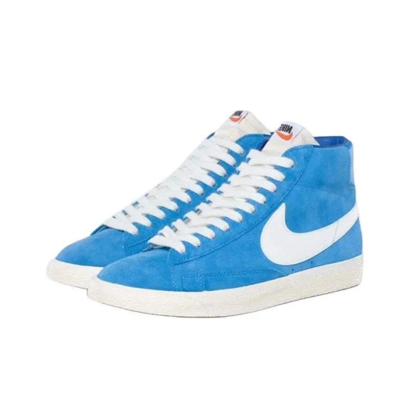 Nike Blazer High Anti-Slip Wear-Resistant Mid-Top Skateboard Shoes Men's Blue-2