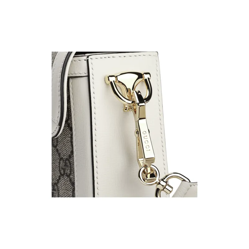 GUCCI Horsebit 1955 Mini Bag Beige/White-8