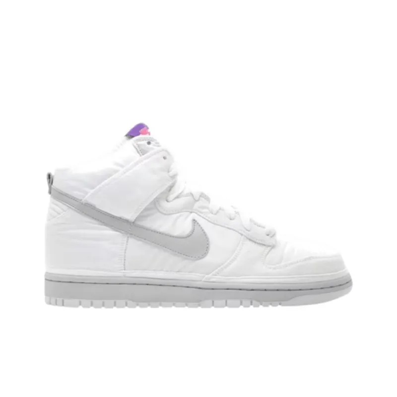 Nike Dunk High Anti-Slip Wear-Resistant Mid-Top Vintage Basketball Shoes Unisex White-1