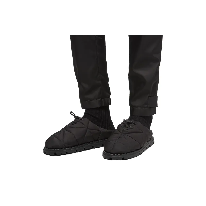 PRADA Quilted Slides Black Nylon-4