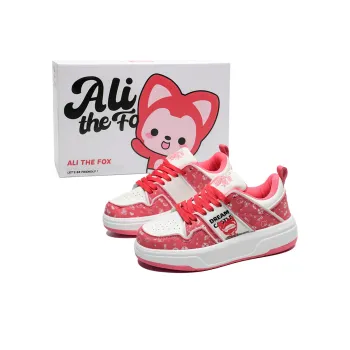 ALI THE FOX Slip Resistant, Abrasion Resistant, Lightweight, Breathable Low Top Skateboard Shoes Women's Rose Red