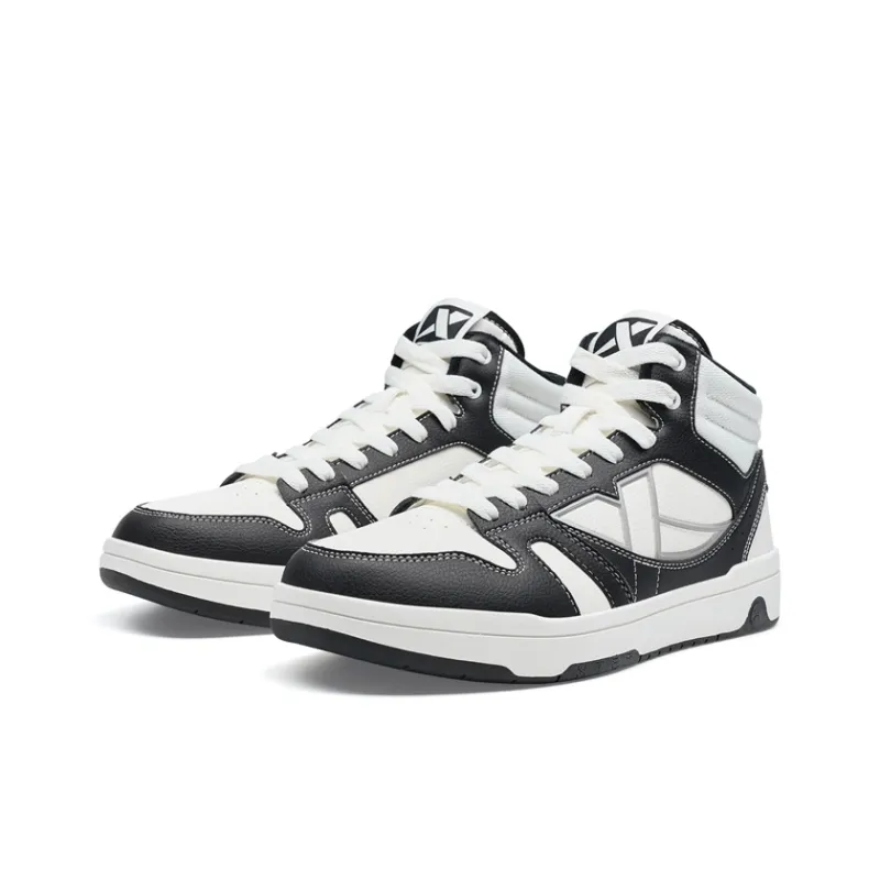 XTEP MAXX LITE Wear resistant And Lightweight High Top Skateboard Shoes Men's White Black-3