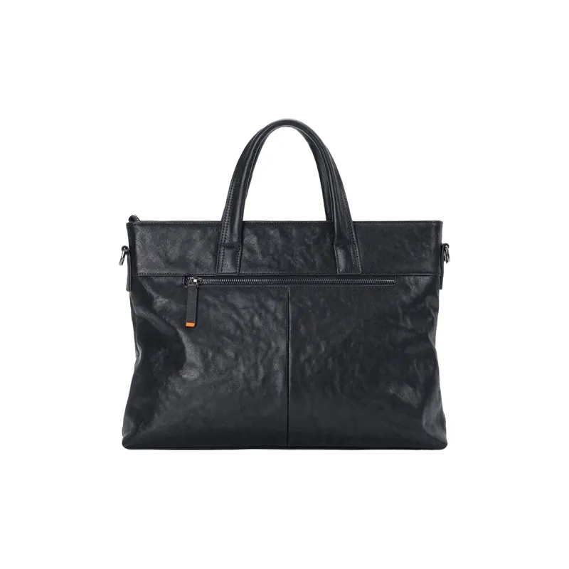 GOLF Cow Leather With Synthetic Leather Genuine Leather Briefcase Regular Men's Black-4