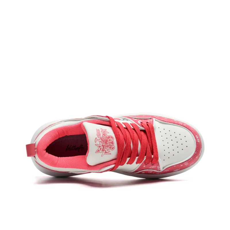 ALI THE FOX Slip Resistant, Abrasion Resistant, Lightweight, Breathable Low Top Skateboard Shoes Women's Rose Red-4
