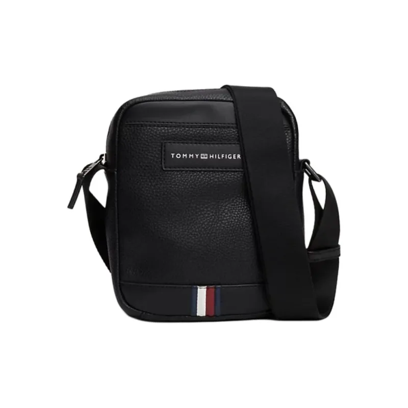 Tommy Hilfiger PU Shoulder Bag, Crossbody Bag Men's Black-0