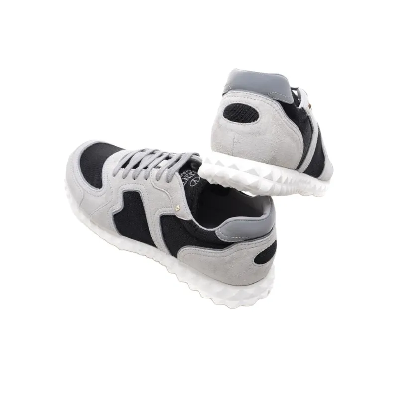 Valentino Rockstud Low Top Casual Shoes Men's Gray-3