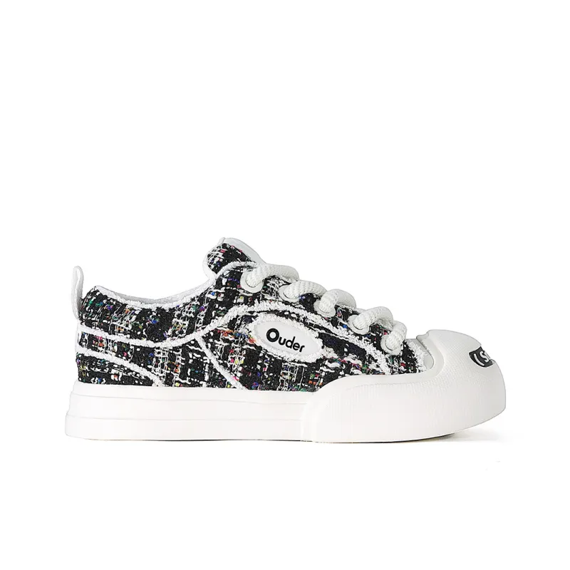 Ouder Smiler Skateboard Shoes Unisex Low Top White-1