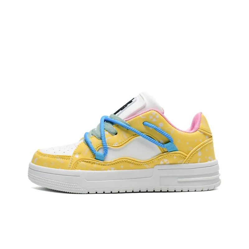 ALI THE FOX Abrasion Resistant Balance Lightweight Low Top Skateboard Shoes Unisex Lemon-1