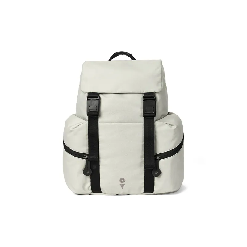 Venque Fabric Backpack Medium Size Unisex Black/Beige/Gray Green-6