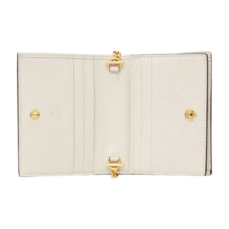 GUCCI Zumi Grained Leather Wallet Handbag With Card Holder Regular Women's White-3