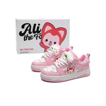 ALI THE FOX Anti-Slip Wear-Resistant Lightweight Breathable Low-Top Skateboard Shoes Women's Pink