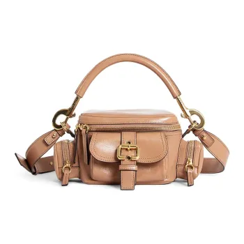 Chloe Cow Leather Portable Crossbody Bag, Shoulder Bag Women's Rose Pink