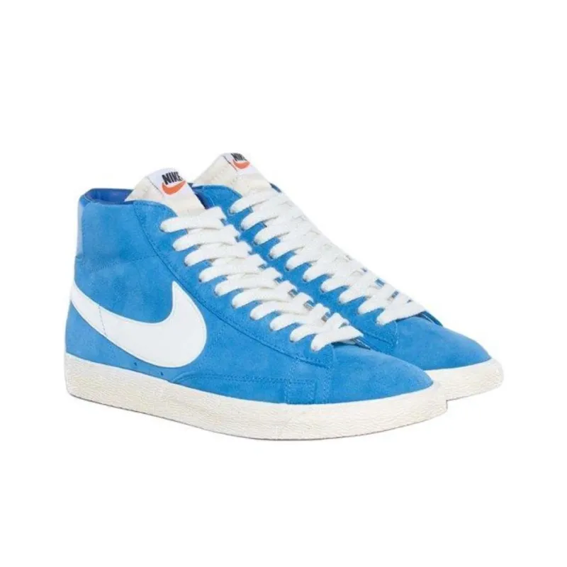 Nike Blazer High Anti-Slip Wear-Resistant Mid-Top Skateboard Shoes Men's Blue-3
