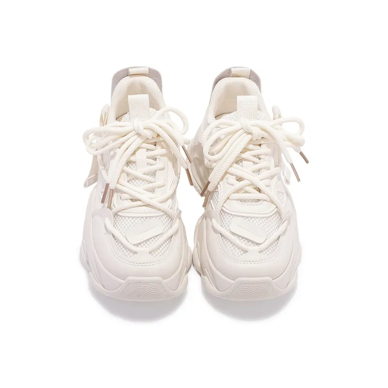 SNXR Anti-Slip Wear-Resistant Waterproof And Breathable Low-Top Chunky Sneakers Women's Beige-46