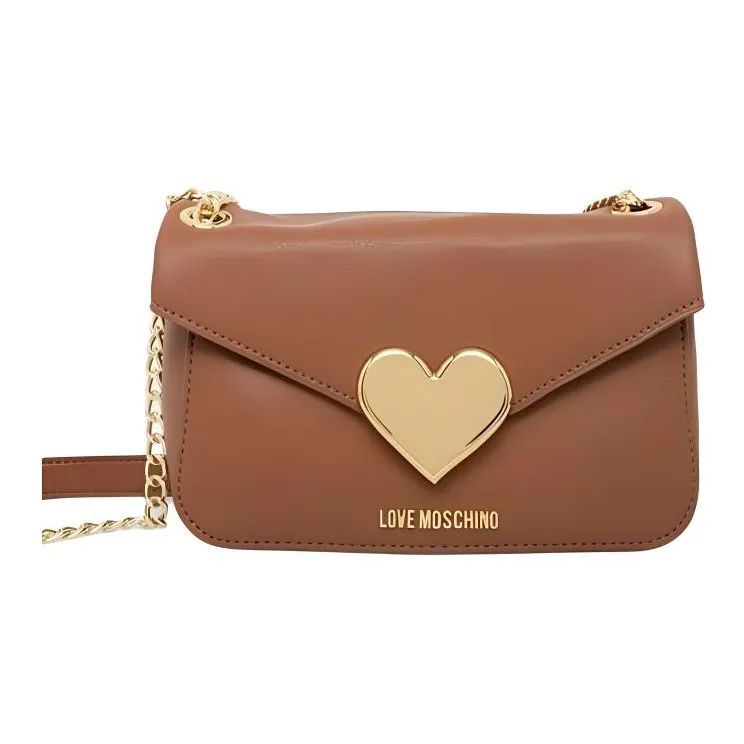 LOVE MOSCHINO Faux Leather Shoulder Bag Crossbody Bag Small Size Women's Brown-1