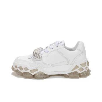 Jimmy Choo Diamond Low Top Sports Casual Shoes Women's White