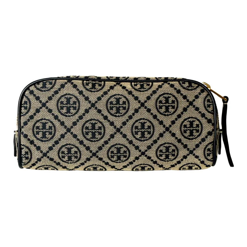 TORY BURCH Leather Makeup Bag Women's Blue-2