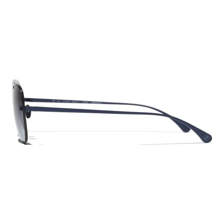 CHANEL Titanium Aviator Sunglasses Unisex Blue-2
