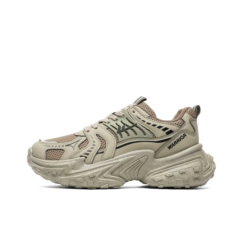 Warrior Abrasion Resistant Height Increasing Low Top Chunky Sneakers Men's Army Green-0