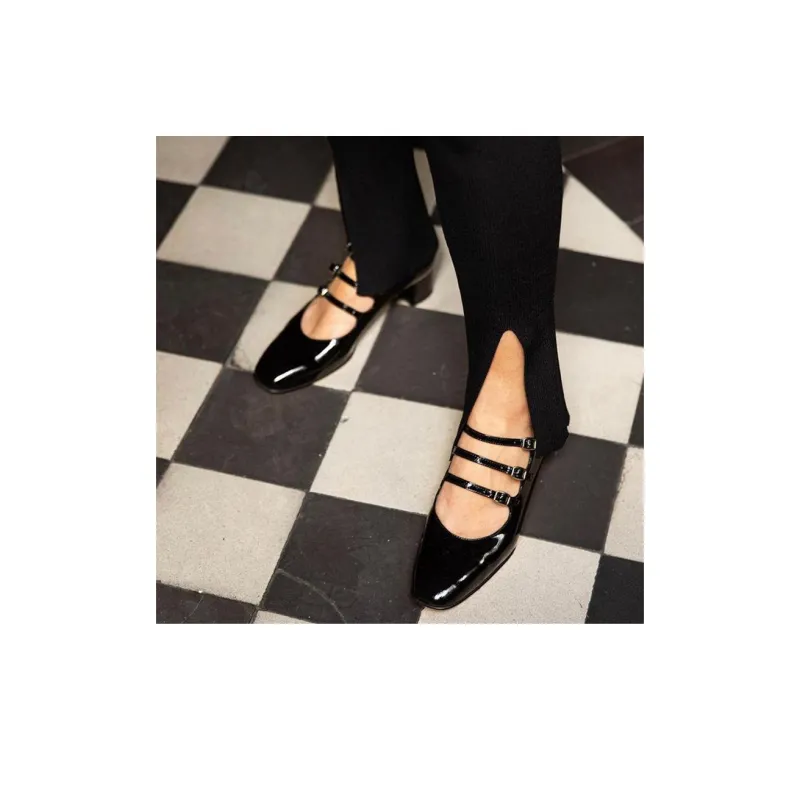 Carel Kina Collection Chunky Heel Mary Jane Shoes Women's Black-5