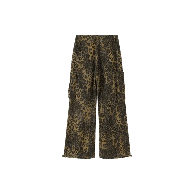CONP SS24 Casual Pants Unisex Leopard Print Multicolor-1