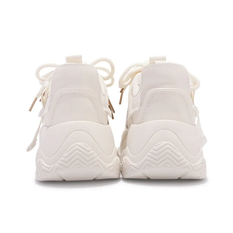 SNXR Anti-Slip Wear-Resistant Waterproof And Breathable Low-Top Chunky Sneakers Women's Beige-48