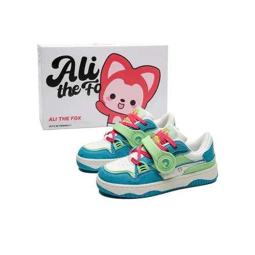 ALI THE FOX Skateboard Shoes Women's Low-Top Tiffany Blue