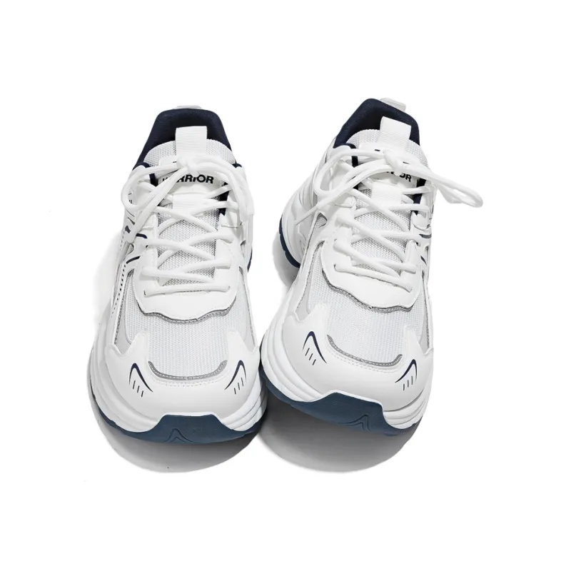 Warrior Low Top Chunky Sneakers Men's White Blue-1