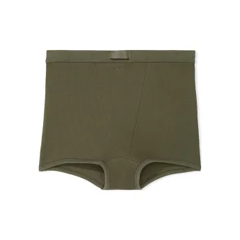 Victoria's Secret Cotton Logo Lace High-Waist Boyshort Panty/Casual Olive Underpants Women's 1 Pack Green