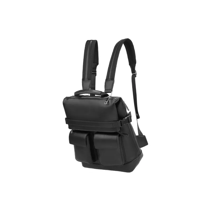 KONADCT Microfiber Leather Backpack Large Size Unisex Black-2