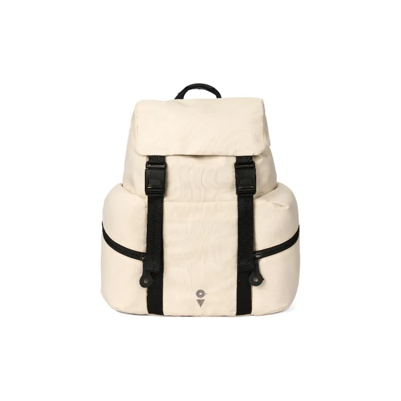 Venque Fabric Backpack Medium Size Unisex Black/Beige/Gray Green-1