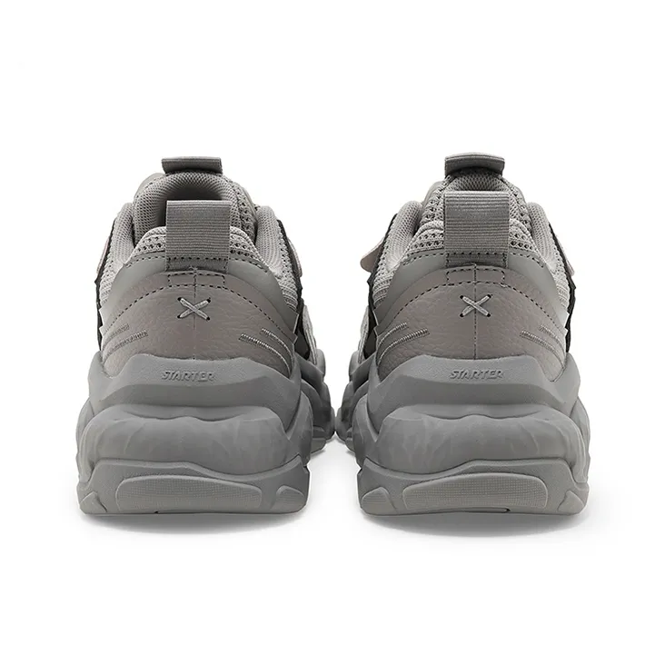 STARTER Rock Formation Series Breathable Coverage Moisture Wicking Low Top Chunky Sneakers Unisex Gray-3