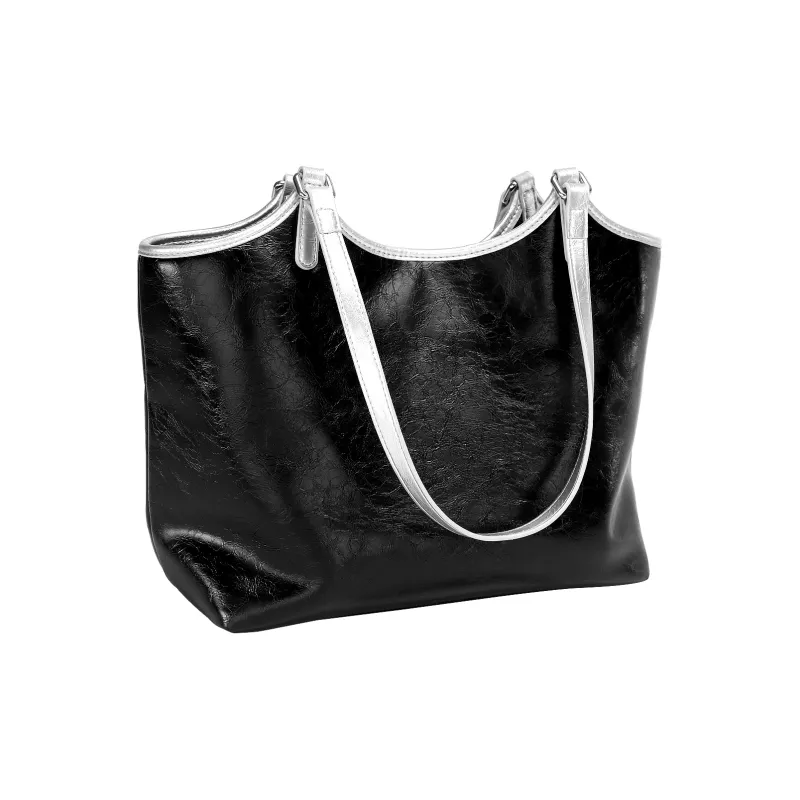 AILUXI PU Tote Bag, Shoulder Bag Women's Starry Black-2