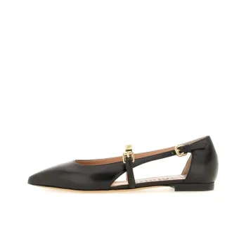 MOSCHINO Logo Lettering Pointed Toe Flat Shoes Women's