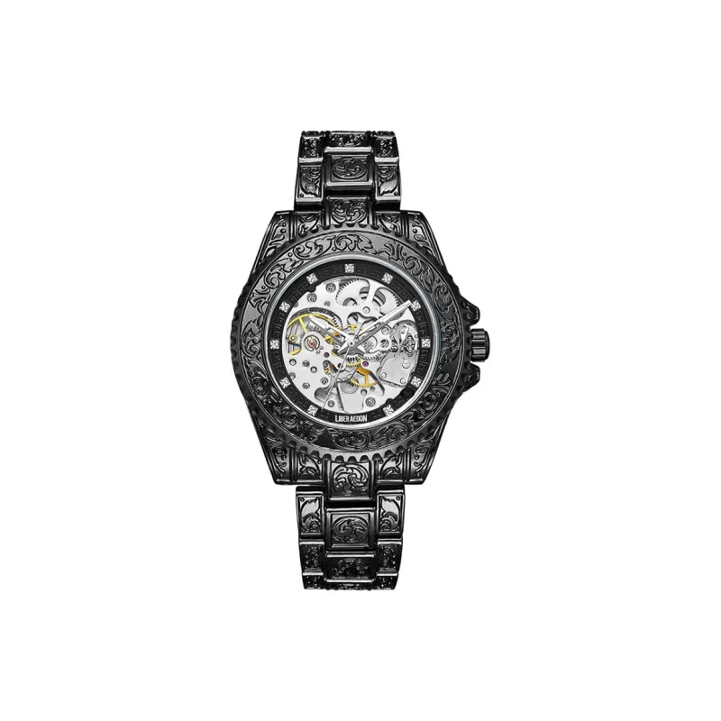 LIBER AEDON Mechanical Movement Cut Out Dial Men's Watches-14
