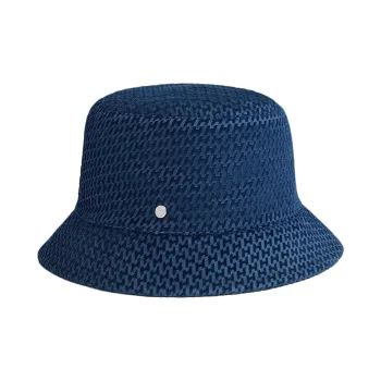HERMES Cotton Bucket Hats Unisex Blue