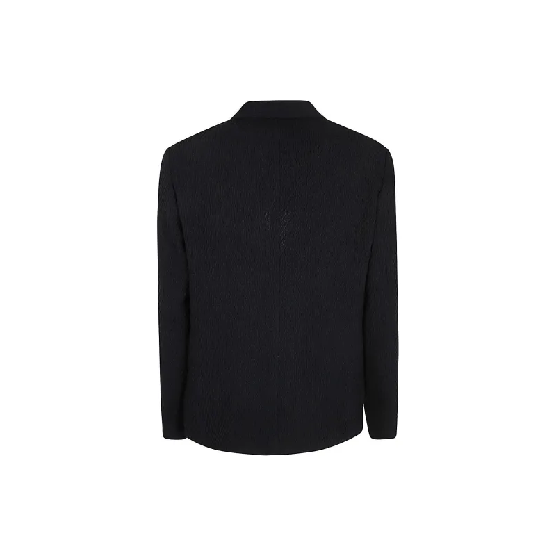 EMPORIO ARMANI Single breasted Jacket In A 3D effect Virgin wool Stretch Jersey Knit-1