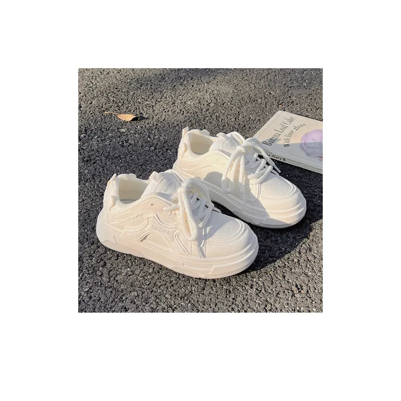 SNXR Water Resistant Lightweight Breathable Support Height Increasing Low Top Skateboard Shoes Women's White-8