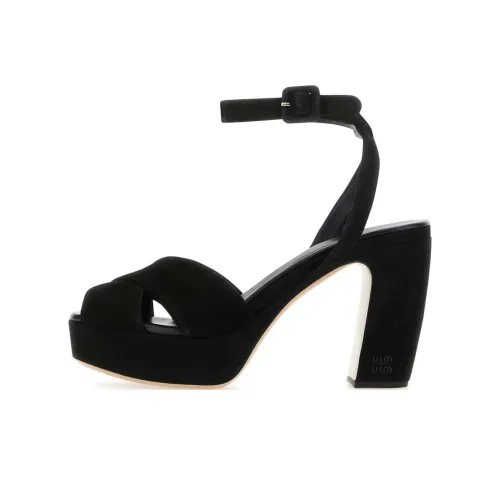 MIU MIU Strap Sandals 9.5cm Women's Black